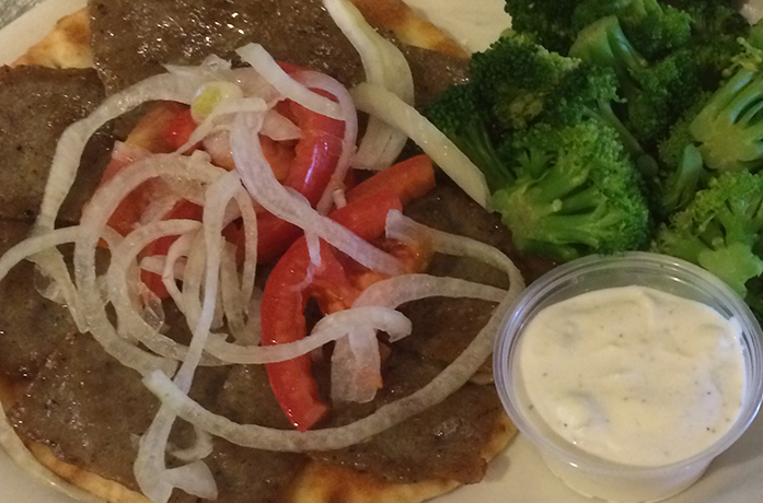 Gyro with side of broccoli